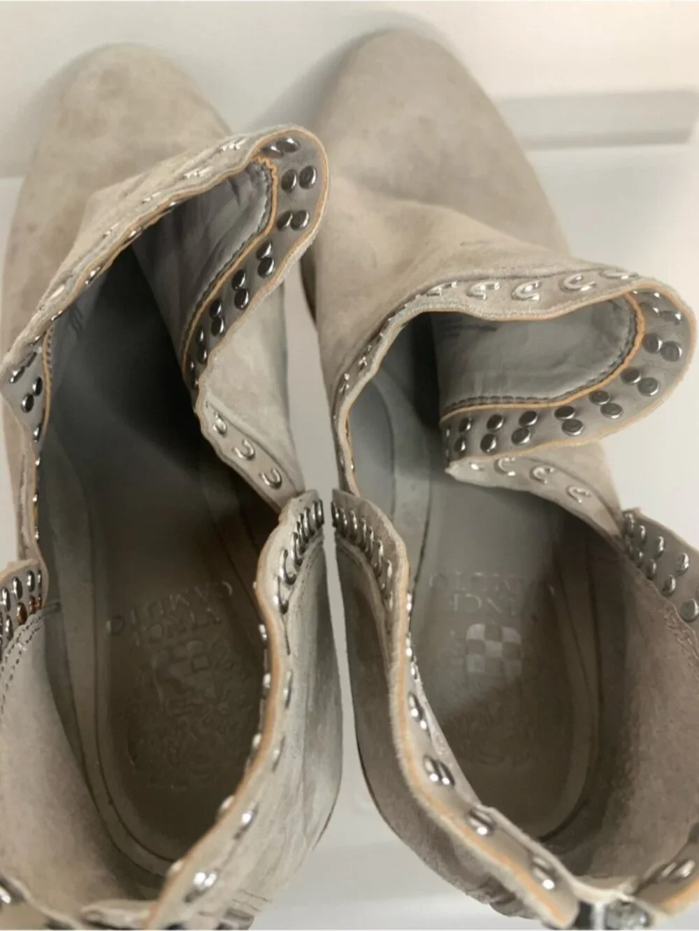 Vince Camuto Leather Suede Western Studded Boot 9.5
